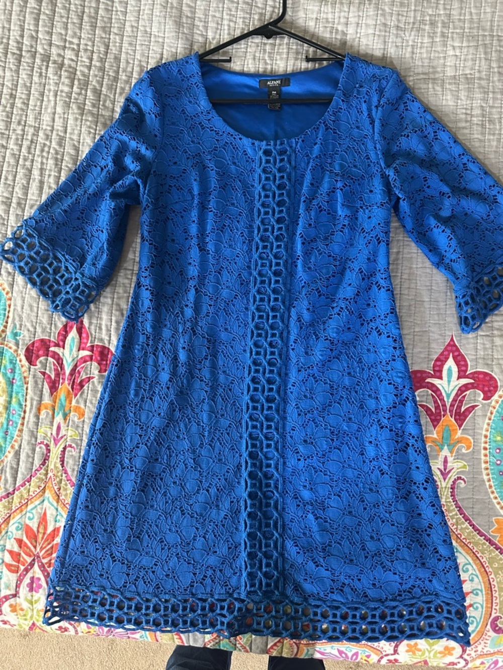 Alfani Cobalt Blue Lace Mini Dress